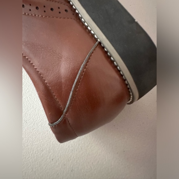 Men Pertorated Detail Lace up Front Dress Shoes Business Derby Shoes For Outdoor - Picture 4 of 16